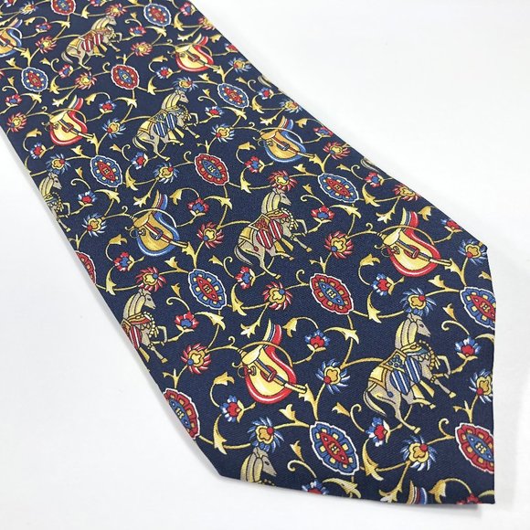 Il David by Florence Men's Silk Tie Equestrian - Picture 1 of 6